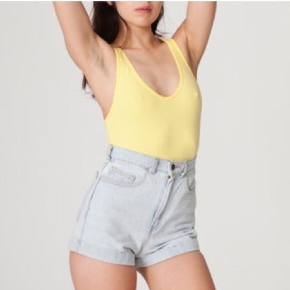 Yellow American Apparel High Waisted Shorts